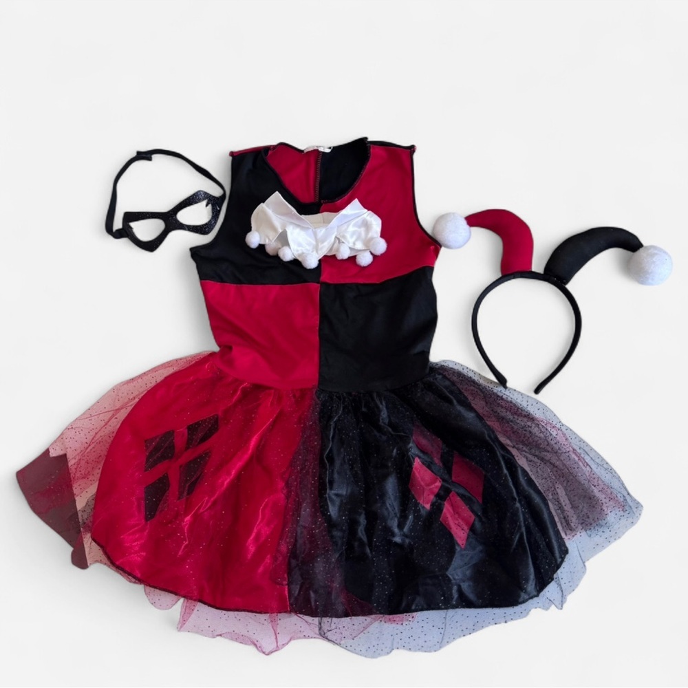 DC Children Harley Quinn Halloween  Costume Set Size Medium